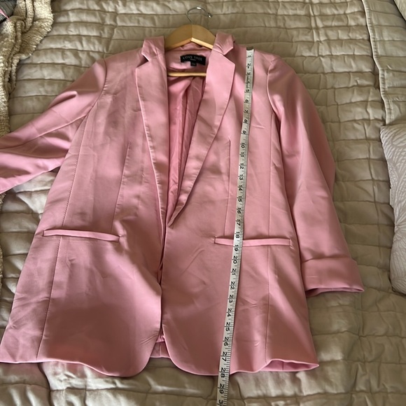 Love Tree Women Pink Open Front Longline Oversized Boyfriend Blazer Size Medium - Picture 8 of 10